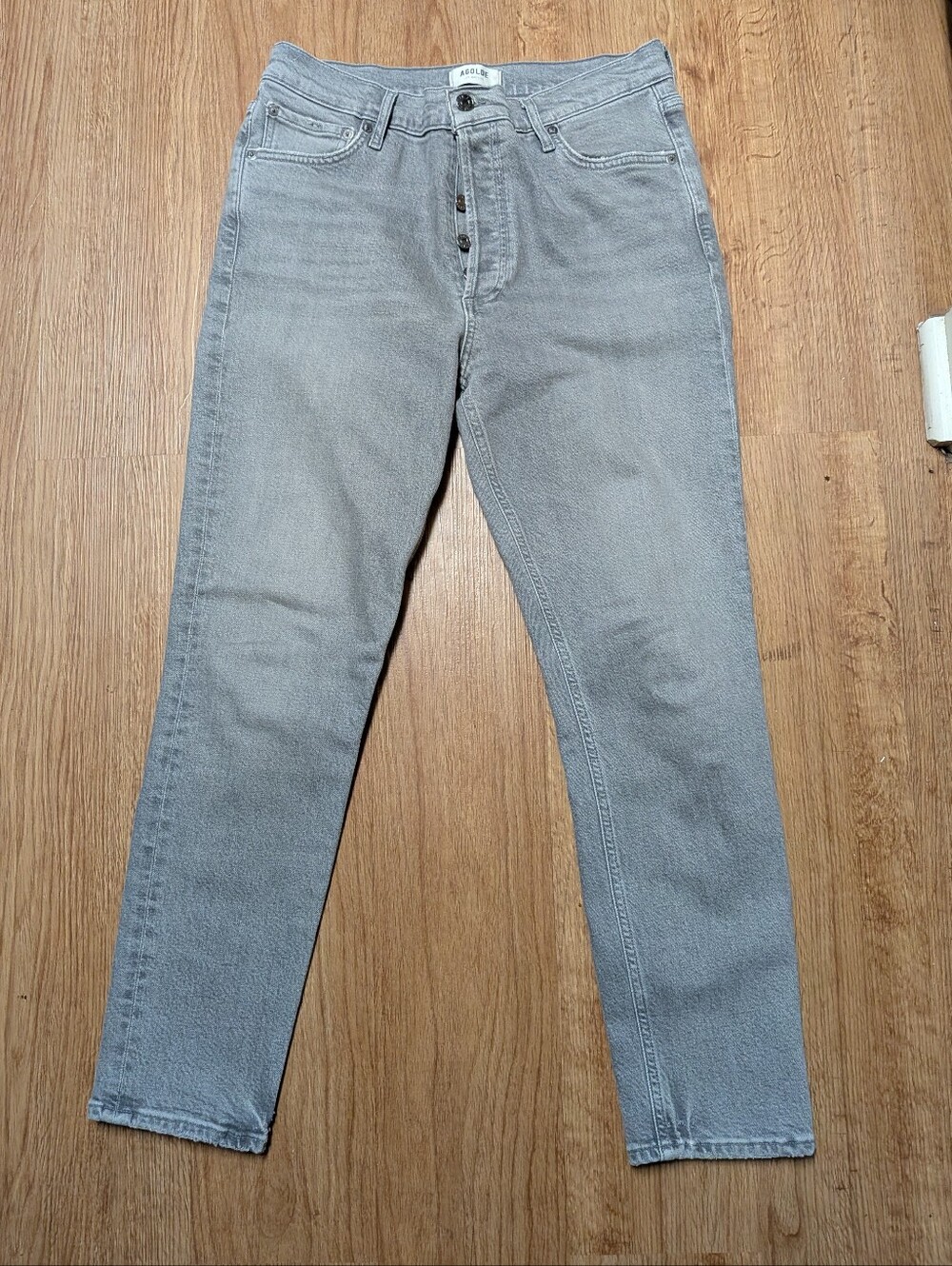 AGOLDE Gray Wash Button Fly Straight Leg Jeans Size 28